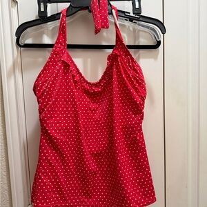 Freya Scarlet and White Dotted Camisole Swim Top